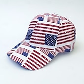 preiswerte Baseballkappe für Herren-Herren Unisex Baseballkappe Sonnenhut Trucker-Kappe Weiß Rote Polyester Verstellbar Mode Unabhängigkeitstag Festival Grafik Amerikanische Flagge Sonnenschutz Bequem Lässig / Alltäglich