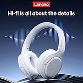 levne Herní headsety-Lenovo TH53 Bluetooth V5.4 sluchátka HiFi stereo zvuk s hudebním režimem, vestavěná sluchátka, 2 mikrofony pro HD hovory