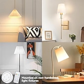 cheap Cabinet Light-Battery Operated Light Bulbs Sets of 2 LED Puck Lights with Remote Control AA Battery Bulb Dimmable E26 Screw in Type for Non Electric Pendant Light and Wall Sconce