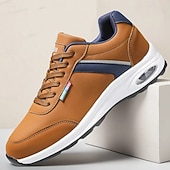 tanie Casualowe sneakersy-męskie brązowe i granatowe trampki Air Cushion – oddychające, lekkie buty sportowe z amortyzacją do codziennych spacerów, ćwiczeń na siłowni i podróży po mieście