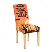abordables Funda para silla de comedor-Funda para silla de comedor con estampado de calavera de Halloween, decoración de mesa para festivales, accesorios de disfraces para decorar