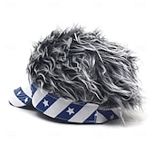 baratos Boné de beisebol masculino-Homens Chapéu de viseira com perucas espetadas Viseira de cabelo falso Peruca Homens Chapéu de Sol Boné de beisebol chapéu de peruca Café Cinzento Combinação Poliéster / Algodão Imprimir Moda Casual