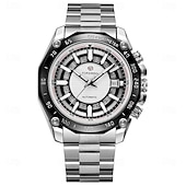 preiswerte Mechanische Uhren-FORSINING Herren Mechanische Uhr Luxus Großes Ziffernblatt Außenbereich Geschäft Automatische Selbstaufzug leuchtend Kalender Datum Edelstahlband Beobachten