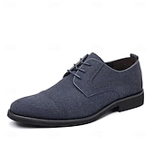 cheap Formal-Men&#039;s Oxfords Brogue Walking British PU Leather Suede Breathable Comfortable Slip Resistant Lace-up Dark Brown Black Blue Fall Winter