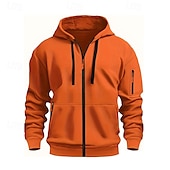 preiswerte Basic-Hoodies für Herren-Herren Kapuzensweatshirt Schwarz Weiß Wein Armeegrün Rote Mit Kapuze Einfach Reißverschluss Farbblock Sport &amp; Outdoor Lässig Täglich Polyester Cool Lässig sportlich Frühling &amp; Herbst Bekleidung