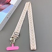 economico Lanyards e cinturini da polso per telefono-tracolla per cellulare con corda appesa, tracolla con foglia di rattan ricamata, catena appesa, ciondolo con perla, cordino regolabile per il collo, corda intrecciata a mano
