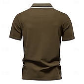 preiswerte Herren Elite Polo-Herren Farbblock Polo Strick-Polopullover Kurzarm Umlegekragen Formell Arbeit Sport &amp; Outdoor Stripe-Trim Streifen Rein Frühling Ganzjahres Weiß Dunkelrot Dunkelmarine