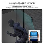 economico Impianti videocitofonici-Videocitofono wireless intelligente 1080p con suoneria, visione notturna, avvisi in tempo reale, rilevamento del corpo tramite intelligenza artificiale, chiamate bidirezionali tramite Wi-Fi,