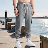 economico Pantaloni della tuta-Per uomo Pantaloni Cargo Joggers Pantaloni Pantaloni da Tuta Cargo Elastico in vita Coulisse Multi-tasche Semplice Indossabile All&#039;aperto Quotidiano Campeggio &amp; Escursionismo Moda Classico Nero Rosso