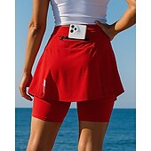 preiswerte Laufshorts-Damen Sport Leggings Laufrock mit Strumpfhose Elastischer Bund Strumpfhosen Sport &amp; Outdoor Lässig Schnelltrocknend Leicht Elastisch Atmungsaktiv Tennis Golfspiel Laufen Normale Passform