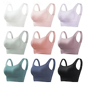 cheap Sports Bras &amp; Vests-Women's Yoga Bra Sports Bra Pilates Bra Bra Top Push Up Seamless Anti-vibration Wireless Solid / Plain Color Sport Activewear Watermelon Red Black Gym Zumba Running