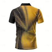 Недорогие Мужское геометрическое поло-Муж. Абстракция геометрический Поло С короткими рукавами Отложной На каждый день Современное Для занятий спортом Одежда для спорта и отдыха На каждый день Пуговицы Лето Желтый