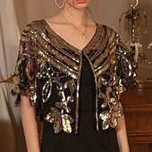 levne Pelerína-Dámský wrap elegantní bez rukávů tylové svatební wraps s flitry na svatbu léto