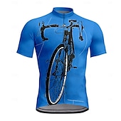 cheap Men&#039;s Jerseys-Men&#039;s Cycling Jersey Short Sleeve Bike Tee Tshirt Top with 3 Rear Pockets UV Resistant Breathable Quick Dry Front Zipper Yellow Blue Orange Sports Clothing Apparel