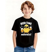 billiga Pojkens 3D-djur-Pojkar 3D Grafisk Brud T-shirt Kortärmad Sommar Vår Mode Grundläggande Barn 4-12 år Rund hals Utomhus Ledigt Dagligen Normal