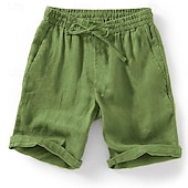 economico Classico-Per uomo Shorts Shorts di Lino Pantaloncini Estivi Shorts da Spiaggia Coulisse Elastico in vita Semplice Comodità Traspirante Lunghezza al ginocchio All&#039;aperto Quotidiano Spiaggia Moda Stile Classico