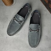 abordables Chaussures sans lacets &amp; mocassins-Mocassins en daim beige pour hommes avec boucle, légers et flexibles, parfaits pour une tenue de bureau décontractée, des soirées sociales et des journées de détente