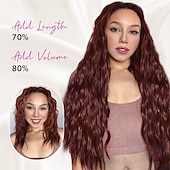 baratos Clip nas extensões-extensões de cabelo clip in 5 peças extensões de cabelo castanho 24 extensões de cabelo longas e grossas ondas soltas he002 trama de renda invisível apliques naturais macios para mulheres castanho