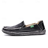 economico Slip-ons e mocassini da uomo-Mocassini da uomo in denim blu con bordo sfrangiato, scarpe casual leggere slip-on per le uscite del fine settimana, le passeggiate estive e il comfort quotidiano