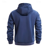 levne pánské základní mikiny s kapucí-Pánské Kapuce Mikina s kapucí na zip Černá Fialová Námořnická modř Khaki Světle šedá Kapuce Bez vzoru Kapsy Sporty a outdoor Denní Dovolená Polyester Šik ven Základní Na běžné nošení Jaro Podzim