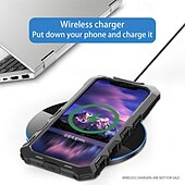 זול נרתיקים לאייפון-טלפון מגן עבור Apple AirTag אייפון 16 פרו אייפון 16 פרו מקס אייפון 15 iPhone 15 Pro Max iPhone 14 Pro Max כיסוי אחורי רטרו תבנית גאומטרית זכוכית משוריינת מתכת סיליקון