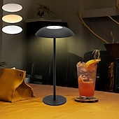 economico Lampade da tavolo-Lampada da tavolo ricaricabile in metallo di alluminio con tre colori dimmerabili e luce soffusa per la protezione degli occhi, campeggio all&#039;interno e all&#039;esterno, lettura, illuminazione da comodino, ricarica di tipo C.