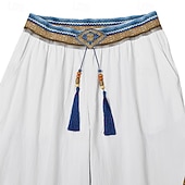 economico Casa-Per uomo Pantaloni capri Shorts di Lino Pantaloncini Estivi Shorts da Spiaggia Tasca Elastico in vita Baggy Semplice Comodità Traspirante Lunghezza al polpaccio All&#039;aperto Casa Quotidiano Moda Retr