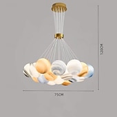 economico Luci a sospensione-Lampadario moderno a forma di luna con sfera di vetro, lucernario per bambini, lampada a sospensione Modo Lunar