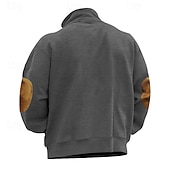 cheap Basic Sweatshirts-Men's Sweatshirt Quarter Zip Sweatshirt Black Wine Camel Light Grey Dark Gray Half Zip Color Block Sports &amp; Outdoor Daily Holiday Polyester Streetwear Basic Casual Spring Autumn / Fall Clothing