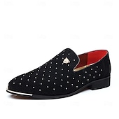 abordables Mocasines-Zapatos sin cordones de ante azul marino para hombre con detalles tachonados y detalles dorados: zapatos sin cordones de lujo para fiestas nocturnas, bodas y reuniones formales.