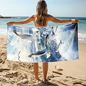 voordelige Dekens &amp; dekentjes-Zachte en absorberende strandhanddoek - lichtgewicht, snel drogend, zandvrij ontwerp voor strand, zwembad en reizen