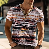 Men's Geometric Abstract T Shirt Henley Shirt Short Sleeve Designer Modern Casual Street Casual Daily Summer Spring Light Purple Henley Henley T-Shirt4