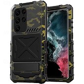 Недорогие Чехлы для Samsung-телефон Кейс для Назначение SSamsung Galaxy S24 Ultra Plus S23 Ultra Кейс на заднюю панель Магнитный адсорбционный футляр со стендом Поддержка беспроводной зарядки Защита от удара