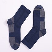 abordables Calcetines deportivos-1 Par Mujer calcetines de lana merino Calcetines para correr Mantiene abrigado Transpirable Anti ampollas Grueso Al aire libre tripulación de cuarto Retazos Lana Merina Negro Blanco Azul Real para