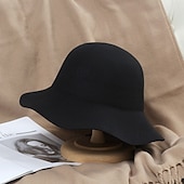 economico Cappelli-Cappelli da pescatore da donna in maglia di cashmere, cappello da pescatore pieghevole, caldo, autunno e inverno, colore unico