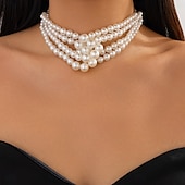 preiswerte Schmucksets-Brautschmuck-Sets 2 Imitationsperle 1 Halskette 1 Armband Damen Elegant Mode Süß Lieblich Klassisch Liebe Kostbar Unregelmäßig Schmuck-Set Für Hochzeit Geschenk Täglich