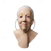 ieftine Masca și accesorii de Halloween-Mască de Halloween pentru bunica, costume realiste și înfricoșătoare, mască facială din latex, mască de groază pentru femeie în vârstă, recuzită de petrecere de vrăjitoare înfricoșătoare