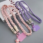 cheap Phone Lanyards &amp; Wrist Straps-Phone Case For Apple AirTag Xiaomi Samsung Galaxy Universal with Lanyard with Wrist Strap Cartoon Geometric Pattern Polyester