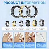 cheap Household Appliances-Stainless Steel Smart Ring with Digital Display - Pedometer Sleep and Swim Tracker Wireless Function IP68 Water Resistant Stylish Unisex Design Compact and Stylish Gift for Men and Women