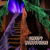 cheap Outdoor Decor-Halloween Spider Webs 1200 Sqft with 30 Fake Spiders Colorful Halloween Party Indoor and Outdoor Decorations Colored Stretch Cobwebs for Halloween Party Decorations Bar House