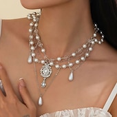 billige Halskjeder-Anheng Halskjede Perle Dame Elegant Luksus dusk Dusk Bryllup Dråper Halskjeder Til Bryllup Fest Valentinsdag