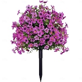 abordables Plantas y Flores Artificiales-Violeta de simulación con enchufe de tierra y estaca, decoración de flores artificiales para jardín, planta falsa para patio al aire libre, césped o decoración del hogar.