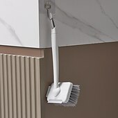 abordables Les fournitures de nettoyage-Brosse de nettoyage de salle de bain, brosse de nettoyage multifonctionnelle, avec poignée rotative, rangement mural