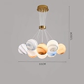 economico Luci a sospensione-Lampadario moderno a forma di luna con sfera di vetro, lucernario per bambini, lampada a sospensione Modo Lunar