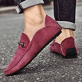 abordables Chaussures sans lacets &amp; mocassins-Mocassins en daim beige pour hommes avec boucle, légers et flexibles, parfaits pour une tenue de bureau décontractée, des soirées sociales et des journées de détente