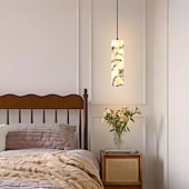 billige Pendellys-Bvlgari-stil rørformet alabaster-pendel, messing LED til soverom/stue