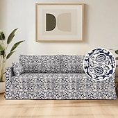 preiswerte Sofabezug-Sofabezug für Hyltarp-Sofa, gesteppt, floral, 100 % Baumwolle