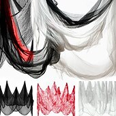 olcso Halloween kültéri dekoráció-halloweeni hátborzongató kendő 7 x 33 láb (2,15 x 10 m) szakadt gézszövet, vérfoltos akasztódekoráció, kísérteties kísértetház kültéri udvari jelenet kellék, szellemparti hangulatot kölcsönző