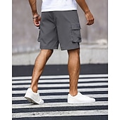 economico All&amp;#39;aperto-Per uomo Pantaloncini cargo Shorts Pantaloncini Estivi Coulisse Elastico in vita Multi-tasche Semplice Comodità Indossabile Lunghezza al ginocchio All&#039;aperto Sport Quotidiano Moda Casual Nero Verde
