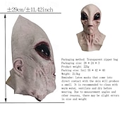 economico Maschera di Halloween &amp; Accessori-Maschera aliena spaventosa di Halloween per adulti, realistici costumi spaventosi, maschera in lattice per il viso, 4 varianti di colore, maschera horror extraterrestre, accessorio spettrale per feste